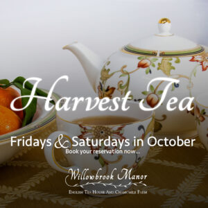 Harvest Tea: October 4-5, 11-12, 2024 at Willowbrook Manor English Tea House and Chamomile Farm